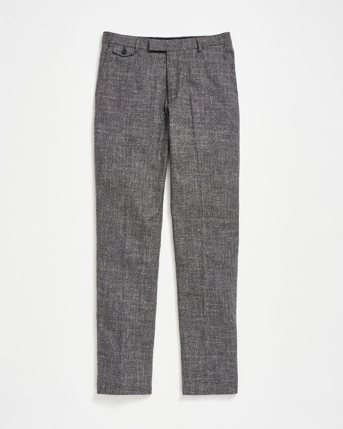 Slub Flat Front Trouser in Charcoal