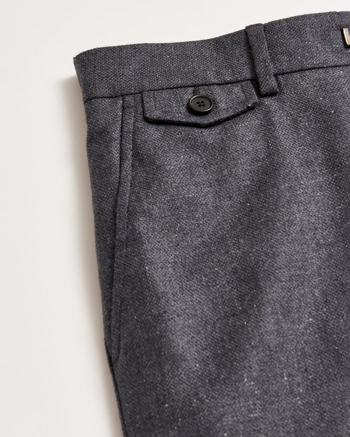 Flat Front Trouser in Charcoal