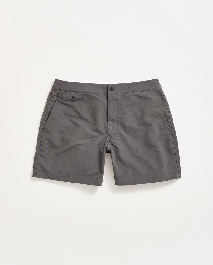 Moore Hybrid Swim Short in Asphalt