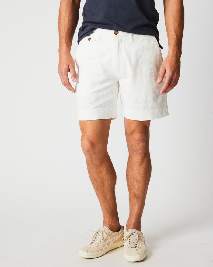 Slub Cotton Short in Tinted White