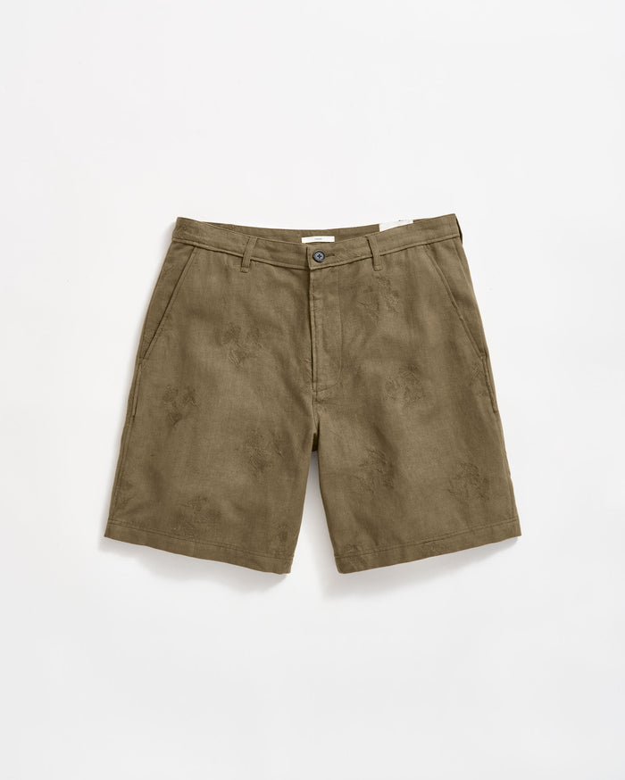 Pelican Gulf Embroidered Short in Olive