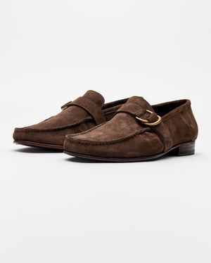 D-Ring Loafer in Olive/Brown