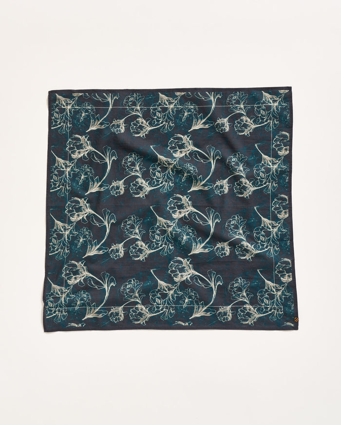 Garden Bandana in Carbon Blue