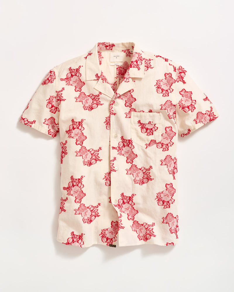 Short Sleeve Floral Jacquard Shirt