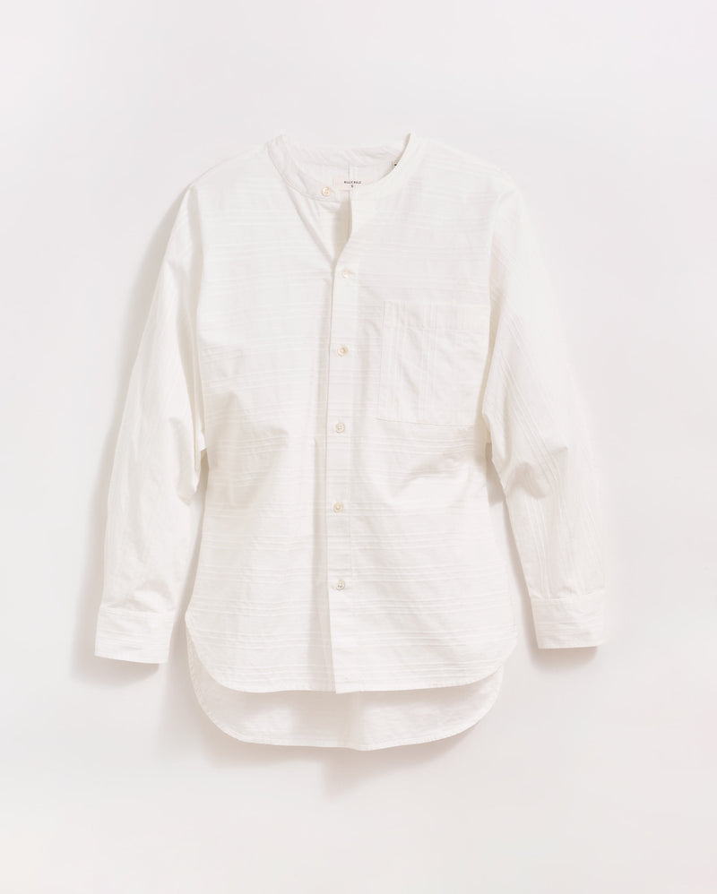 Banded Collar Shirt in White