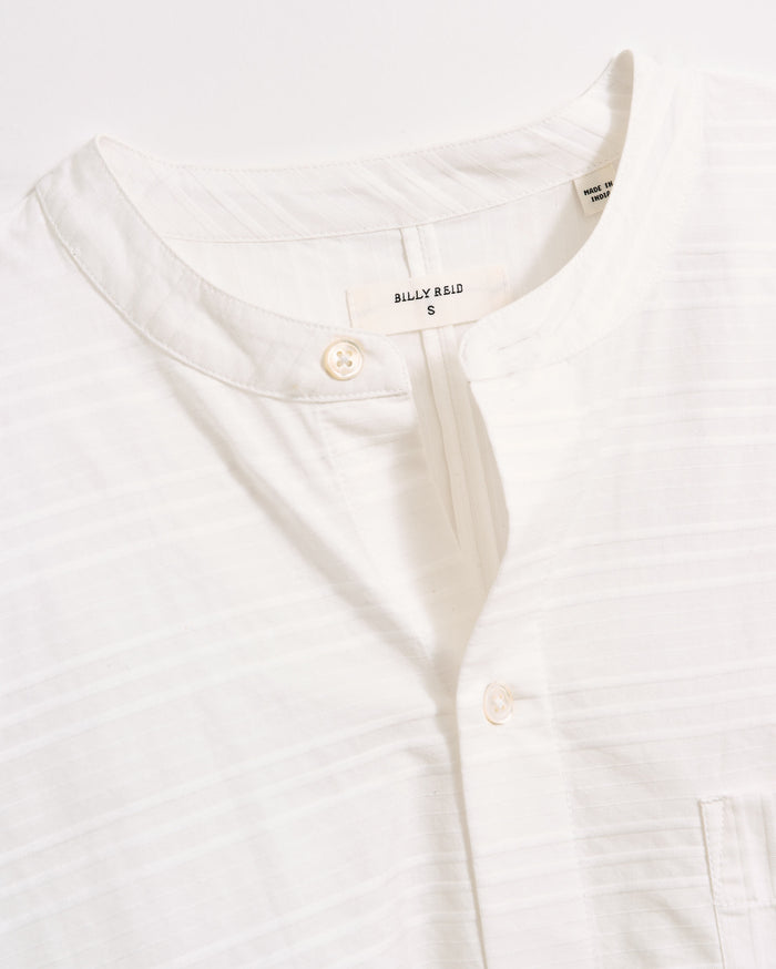 Banded Collar Shirt in White