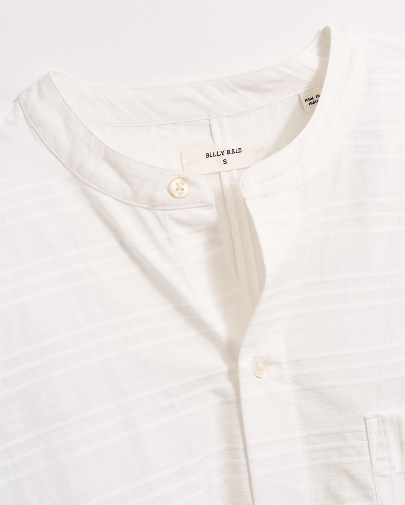 Banded Collar Shirt in White