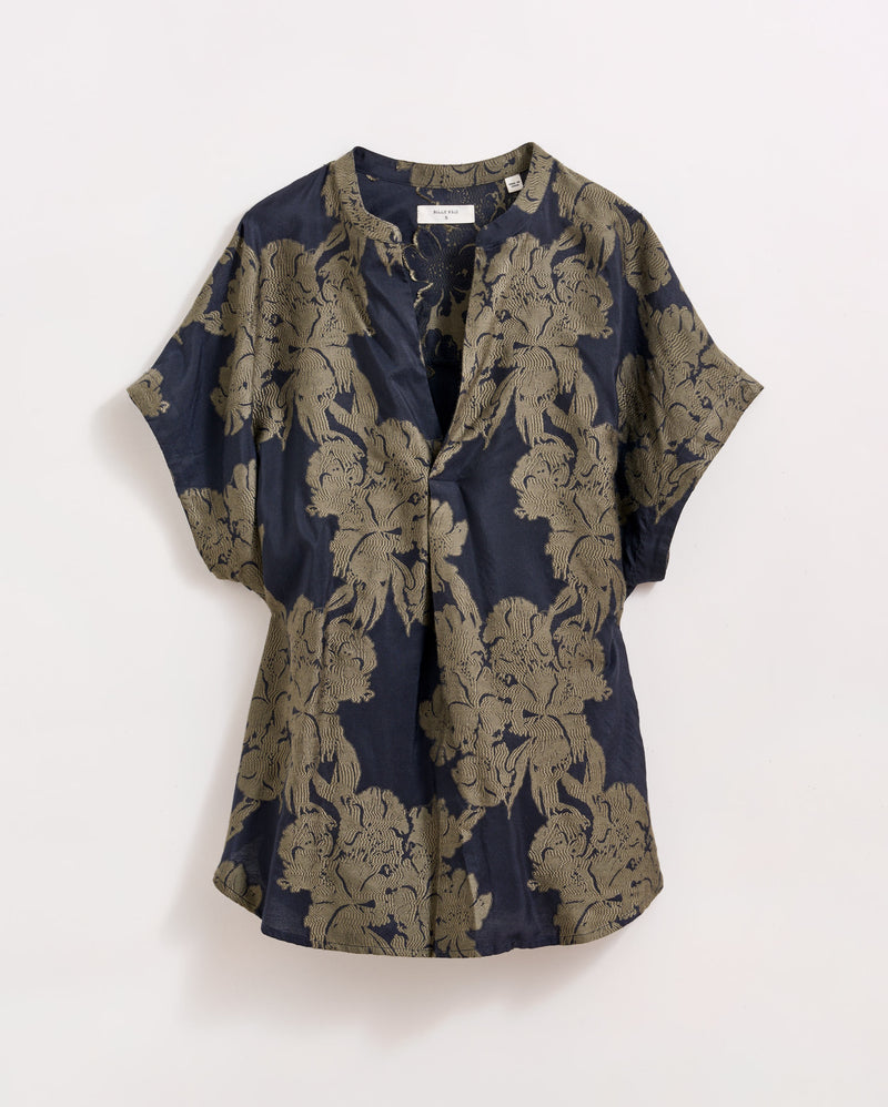 JUNIPER JACQUARD SHORT SLEEVE BLOUSE
