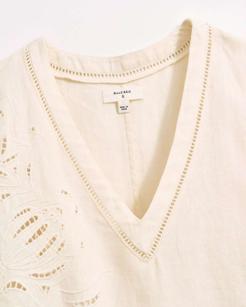 Linen Protea Eyelet Dress