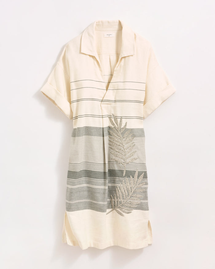 Desert Palm Embroidered Shirt Dress