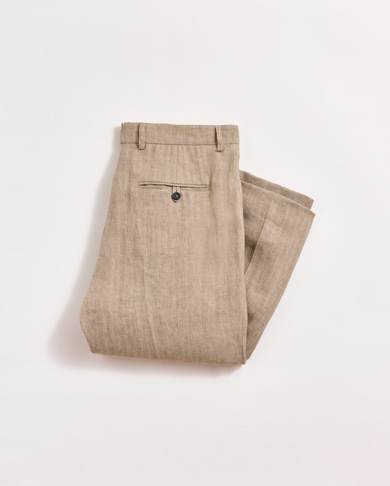 Herringbone Flat Front Trouser