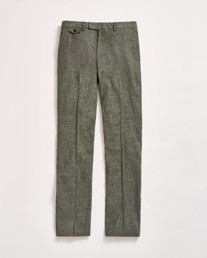 Silk Slub Donegal Flat Front Trouser