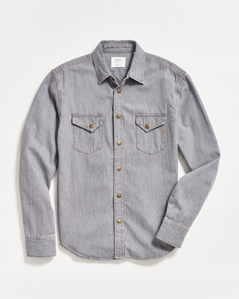 Shoals Denim Shirt in Grey Wash