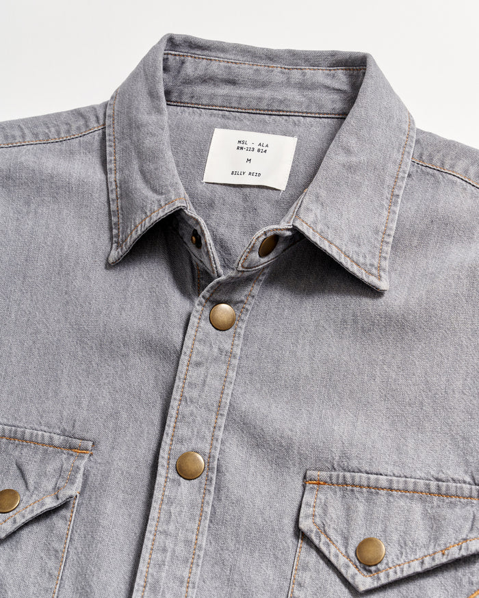 Shoals Denim Shirt in Grey Wash