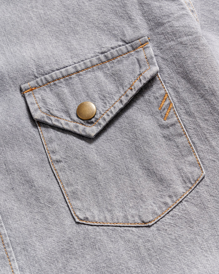 Shoals Denim Shirt in Grey Wash