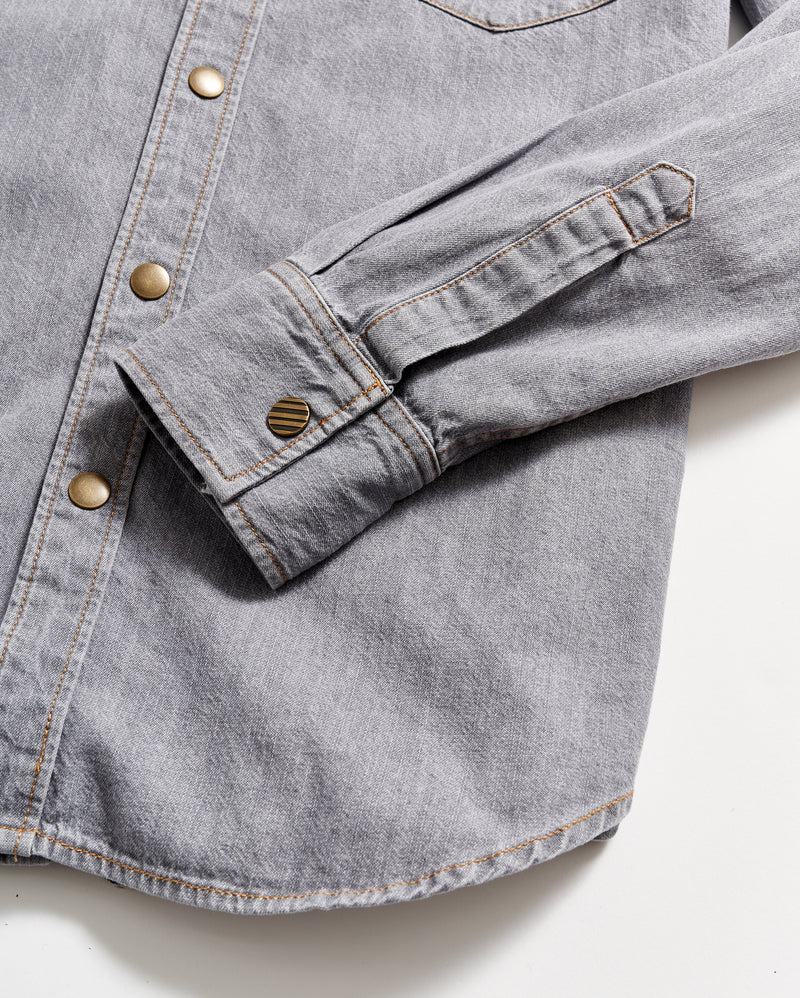 Shoals Denim Shirt in Grey Wash