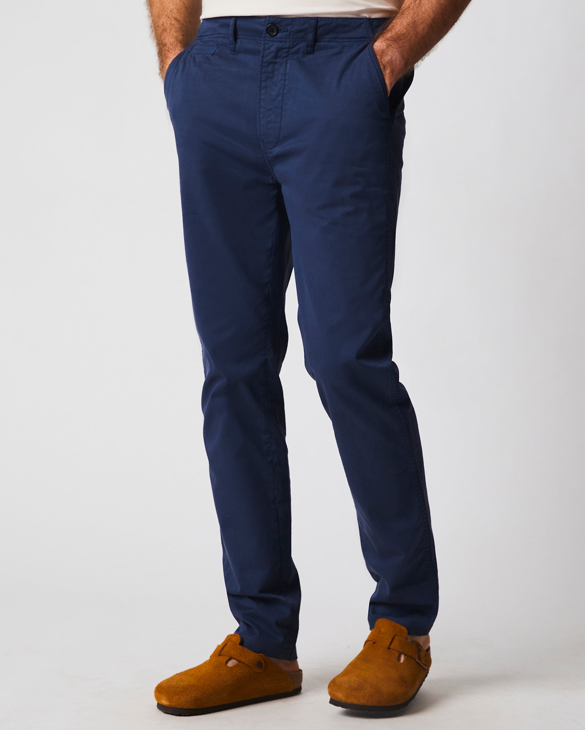 Buy COLOR PLUS Blue Solid Cotton Blend Slim Fit Mens Trousers | Shoppers  Stop