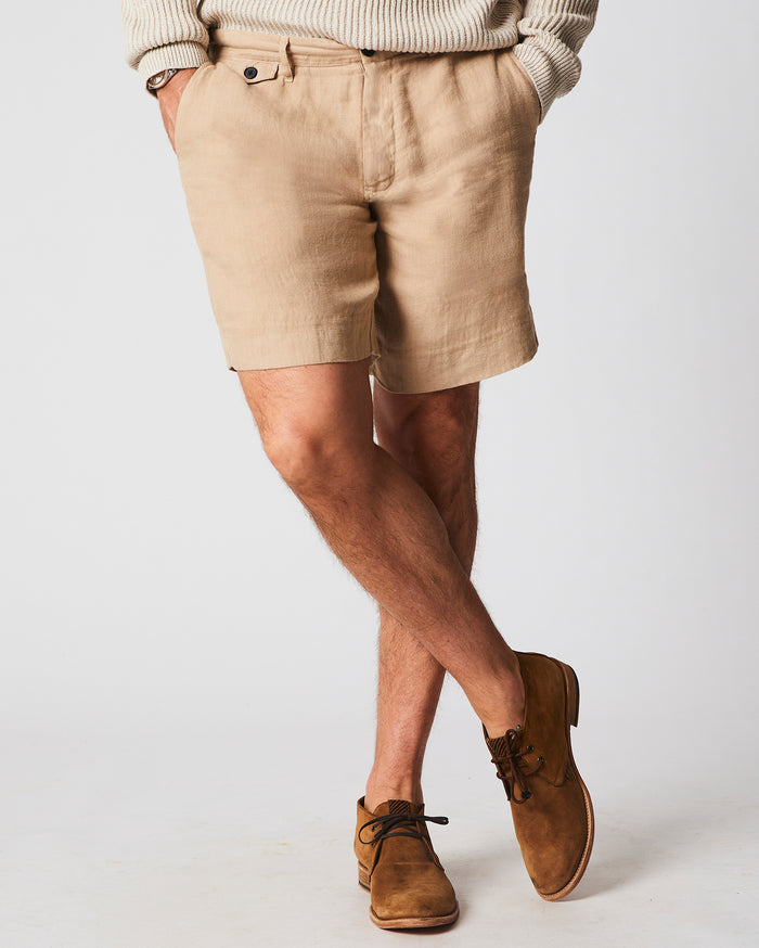 Linen Moore Short in Khaki